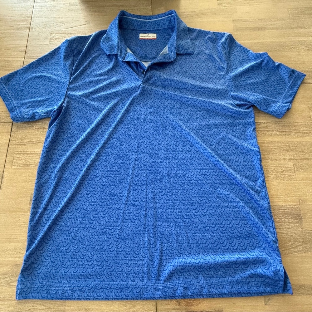 Men's Granslam Golf Shirt XL - Blue with Golf Club design